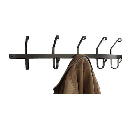 Village Wrought Iron Village Wrought Iron CT-WH-5 Wall Mounted Wrought Iron Coat Rack with 5 Hooks CT-WH-5